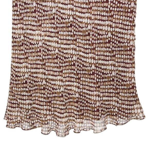 100% Silk Donna Morgan Skirt Set Size 14 Brown Vintage - Picture 8 of 16